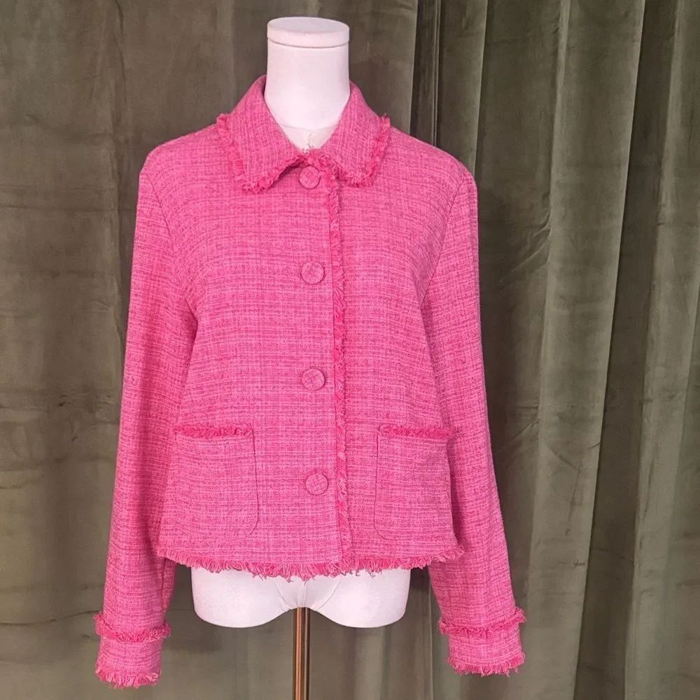 IBlues Chic Pink Tweed Jacket, US8